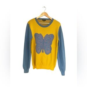 dELiA*s Vibrant Yellow and Blue Butterfly Sweater
